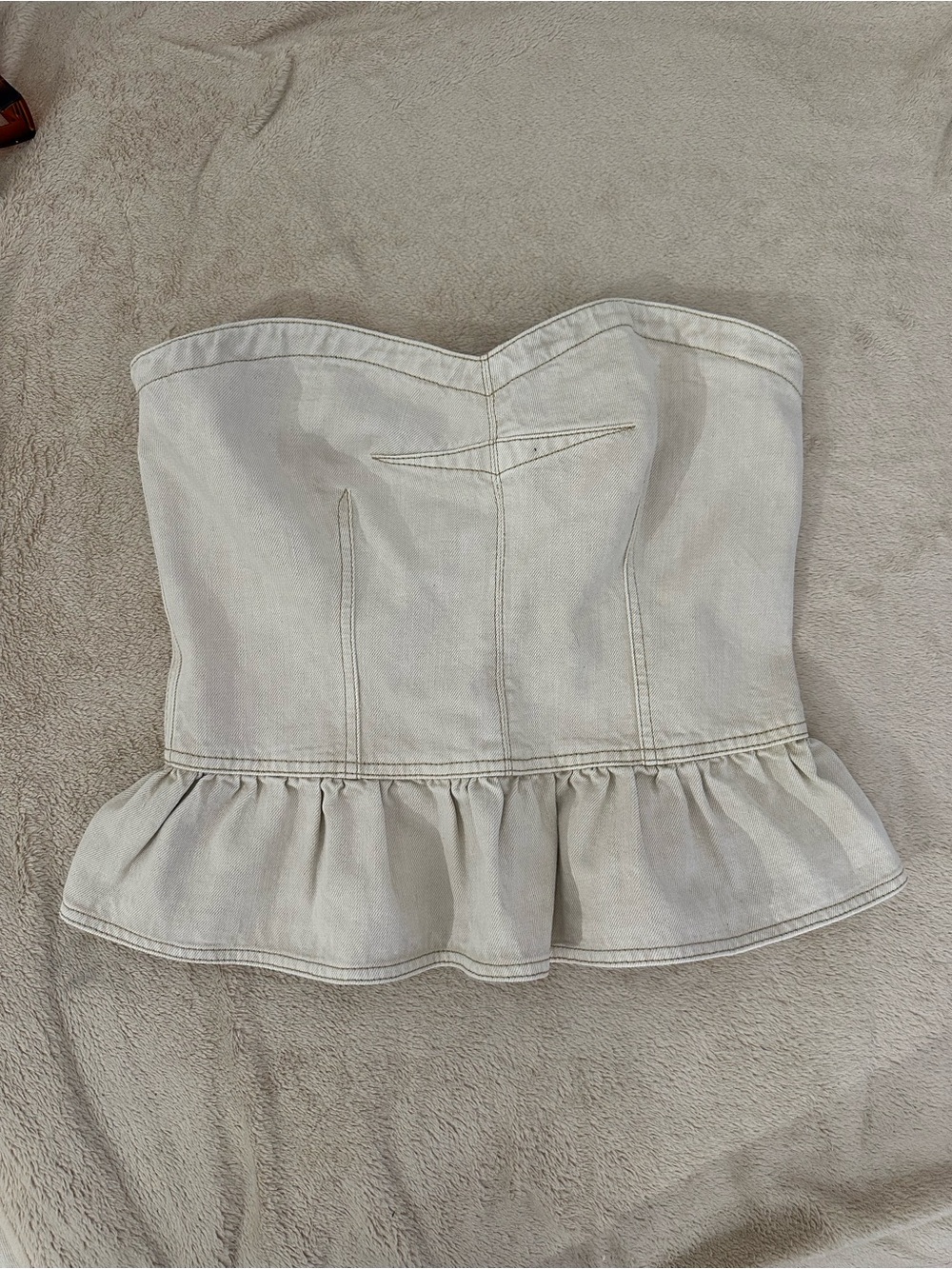 Marant peplum strapless top in cream